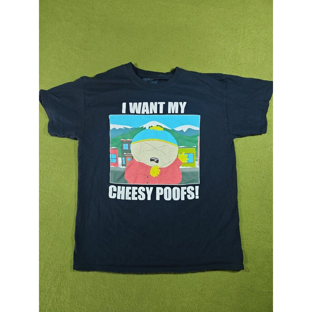 Official South Park Black L T Shirt Cartman Cheesy Poofs!